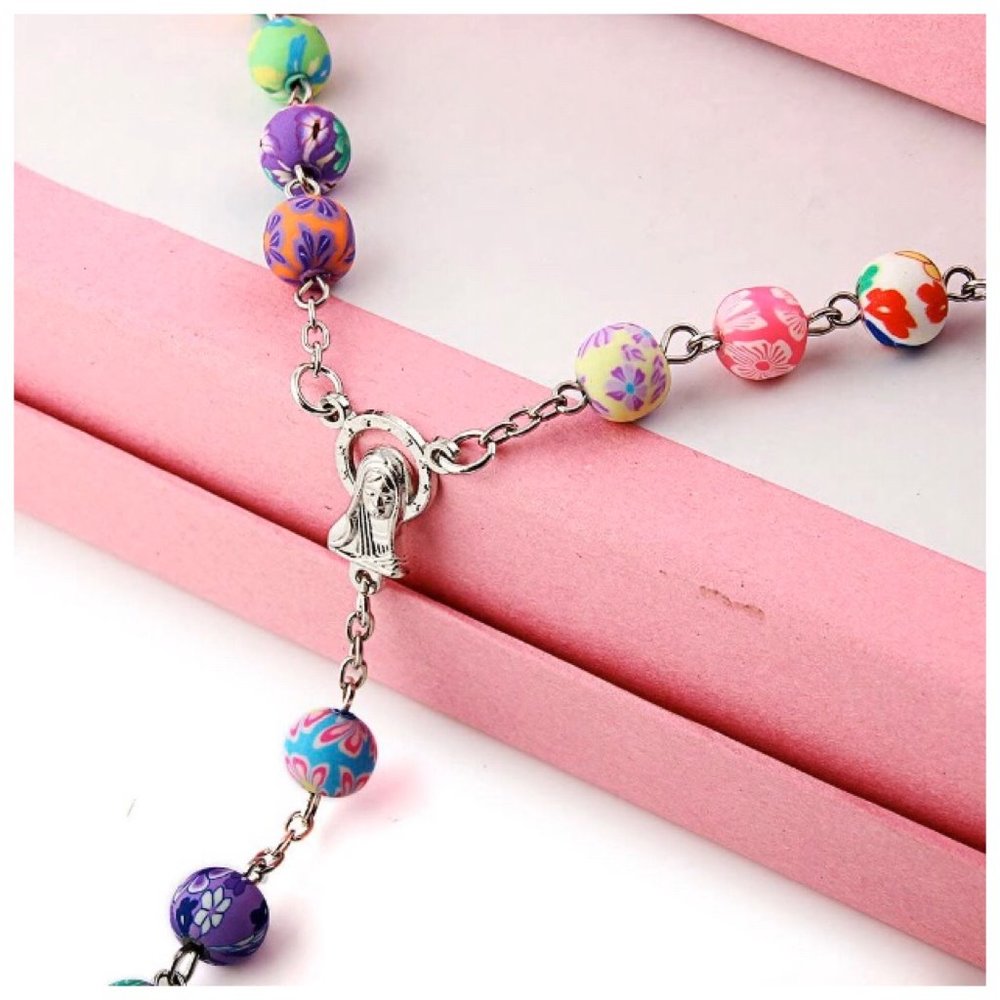 ABSOLUTELY NEW BEAUTIFUL & COLORFUL ROSARY - Picture 4 of 7